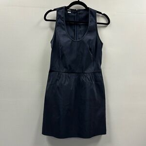 JIL SANDER Black Sleeveless Scoop Neck
Mini Dress Silk Blend Sz 36 Timeless LBD